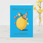 Funny Belated Birthday Message: Lemon Theme Karte (Gelbe Blume)