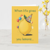 Funny Belated Birthday Message: Lemon Theme Karte (Gelbe Blume)