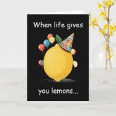 Funny Belated Birthday Message: Lemon Theme Karte (Gelbe Blume)