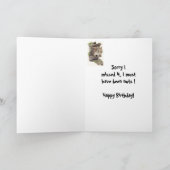 Funny Belated Birthday Squirrel Animal Card Karte (Innenseite)