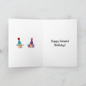 Funny Belated Birthday wünscht Grußkarte Karte (Innenseite)