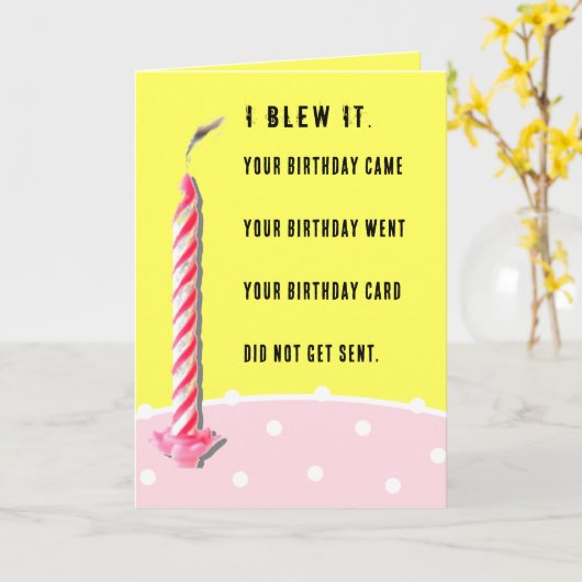 Funny Belated Geburtstag Karte (Gelbe Blume)