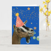 Funny Belated Geburtstag mit Party Ziege Karte (Gelbe Blume)