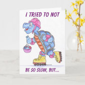 Funny Belated Happy Birthday Card Karte (Gelbe Blume)