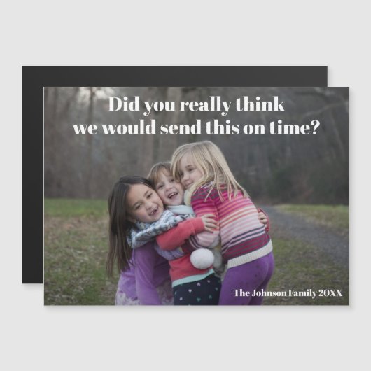 Funny Belehnt Weihnachten Familie Foto Magnet-Kart Magnetkarte (Vorne/Hinten)