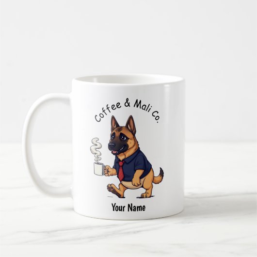 Funny  Belgian Malinois dog Business Suit Coffee Kaffeetasse (Links)