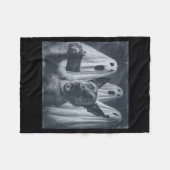 Funny Belgian Malinois Selfie Halloween Ghost Retr Fleecedecke (Vorderseite (Horizontal))