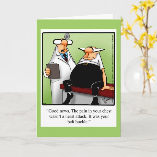 Funny "Belt Bucke" Get Well Greycard Karte (Gelbe Blume)