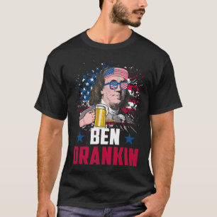 Funny Ben Drankin 4. Juli US-Flagge Männer Drinkin T-Shirt