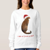 Funny Bengalisch Chat in der Weihnachtsmannmütze W Sweatshirt (Vorderseite)