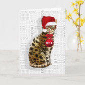 Funny Bengalisch Christmas Cat Karte (Gelbe Blume)