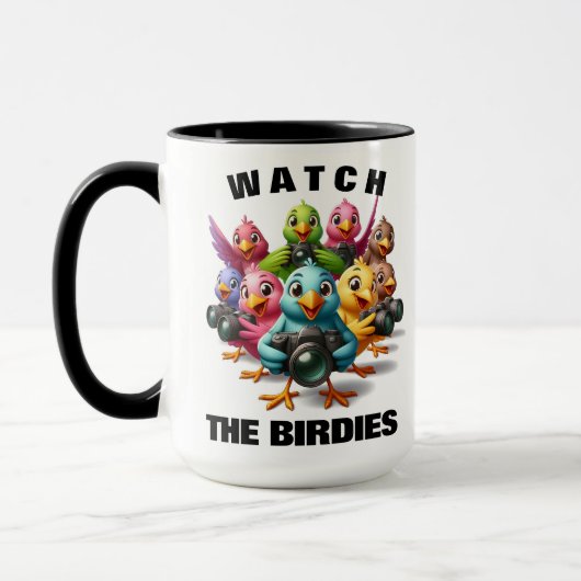 Funny beobachtet Birdies Shutterbugs Tasse (Links)