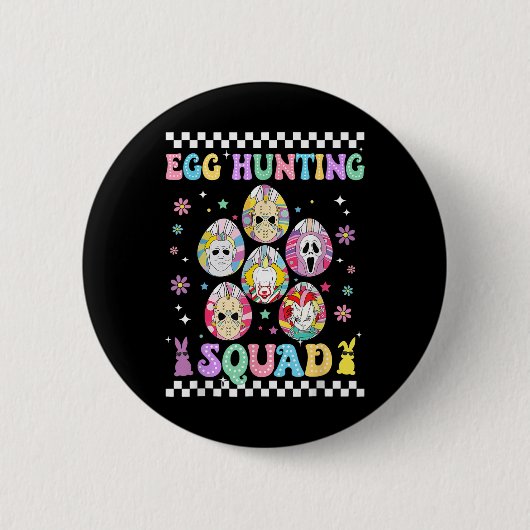 Funny bereitet sich auf Groovy Dye Horror Ei Jagd Button (Vorderseite)