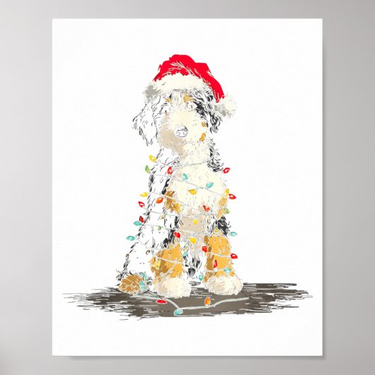 Funny Bernedoodle Christmas Graphics Dog Lights Lo Poster (Vorne)