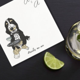 Funny Bernedoodle Cocktail Serviette