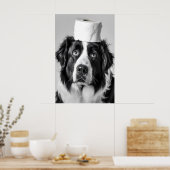 Funny Bernese Mountain Dog Bathroom Print, Toilet Poster (Küche)