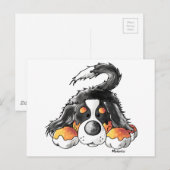 Funny Bernese Mountain Dog Cartoon Postkarte (Vorne/Hinten)