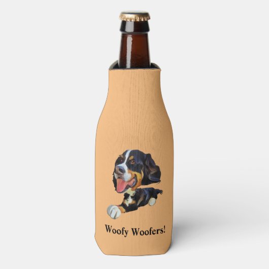 Funny Bernese Mountain Dog Flasche Cooler Flaschenkühler (Flaschenvorderseite)