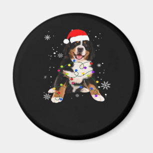 Funny Bernese Mountain Dog Lights Christmas Matchi Magnet