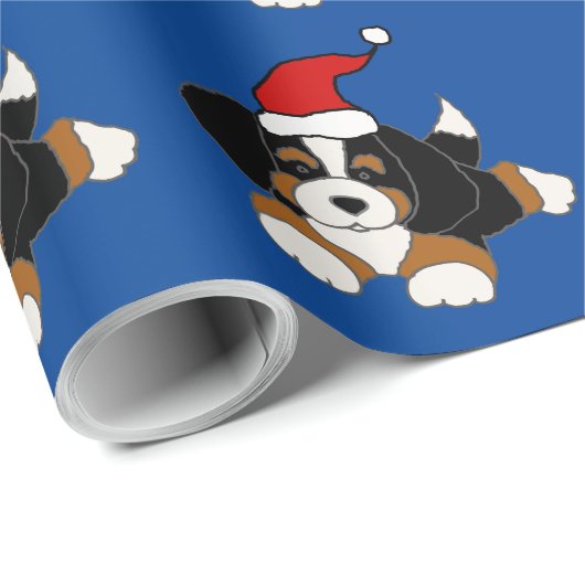 Funny Bernese Mountain Dog Welpe Weihnachten Geschenkpapier (Rolleneckpunkt)
