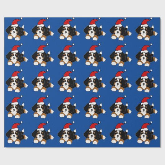 Funny Bernese Mountain Dog Welpe Weihnachten Geschenkpapier (Flach)