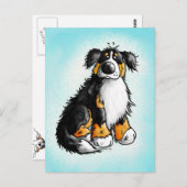 Funny Bernese Mountain Hund Cartoon Postcard Postkarte (Vorne/Hinten)