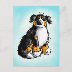 Funny Bernese Mountain Hund Cartoon Postcard Postkarte