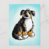 Funny Bernese Mountain Hund Cartoon Postcard Postkarte (Vorderseite)