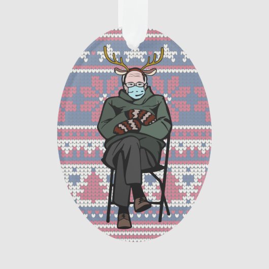 Funny Bernie Sanders Acrylic Weihnachtsdekoration Ornament (Vorderseite)