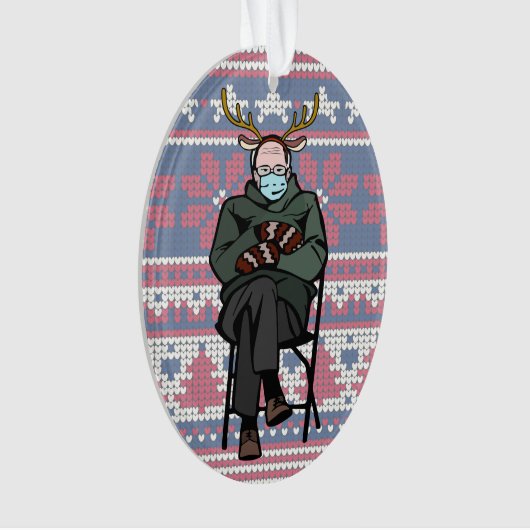 Funny Bernie Sanders Acrylic Weihnachtsdekoration Ornament (Vorderseite)