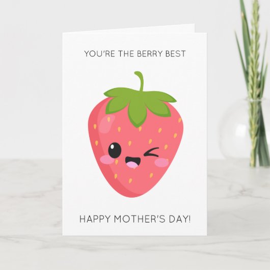 Funny Berry Best Mother's Day Card Karte (Vorderseite)