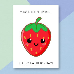 Funny Berry Bester Vater Strawberry Vatertag Karte