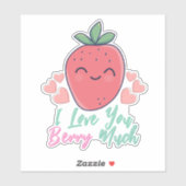 Funny Berry I Liebe You Aufkleber (Blatt)