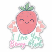 Funny Berry I Liebe You Aufkleber (Vorderseite)