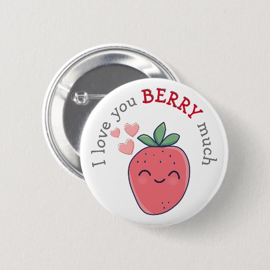 Funny Berry I Liebe You Button (Vorne & Hinten)