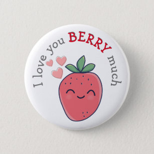 Funny Berry I Liebe You Button