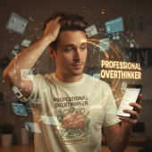 Funny Beruflich Overthinker Brain Cartoon T-Shirt