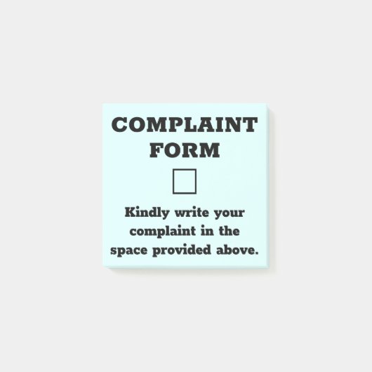 Funny Beschwerdeformular Post-it Klebezettel (Vorderseite)