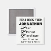 Funny Best Boss Ever Magnet (Vorderseite/Rückseite)