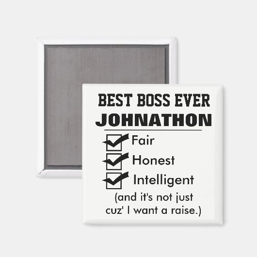 Funny Best Boss Ever Magnet (Vorderseite/Rückseite)