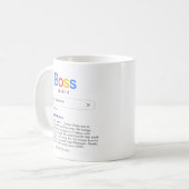Funny Best Boss Ever Search With Personal Message Kaffeetasse (Vorderseite Links)