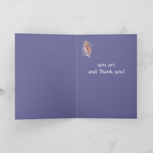 Funny Best Boss? Vielen Dank an Owl Spaß Art Dankeskarte (Innenseite)