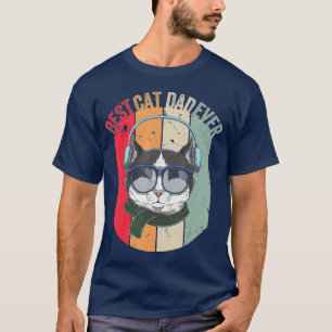 Funny Best Cat Vater Ever Papa Geburtstagsfeier T-Shirt