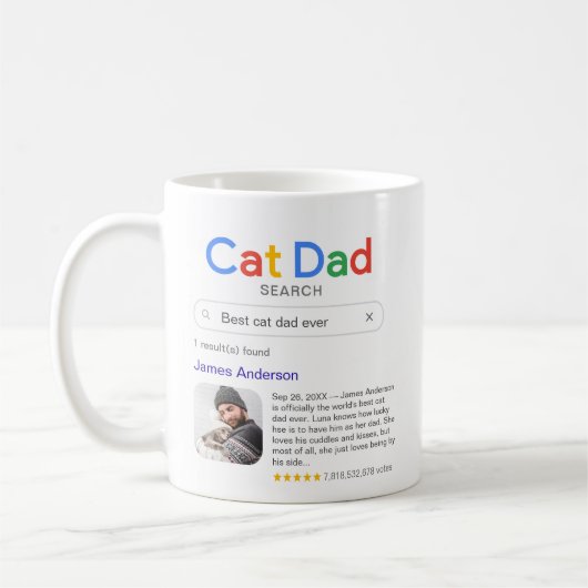 Funny Best Cat Vater je Suchergebnis mit Foto Kaffeetasse (Links)