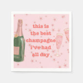 Funny Best Champagne Flasche Stars Papier Napkin Serviette (Vorderseite)