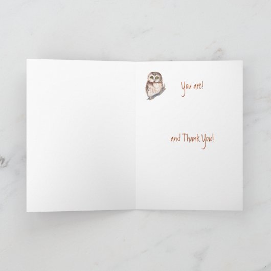 Funny Best Coordinator? Vielen Dank an den Wise Ow Dankeskarte (Innenseite)