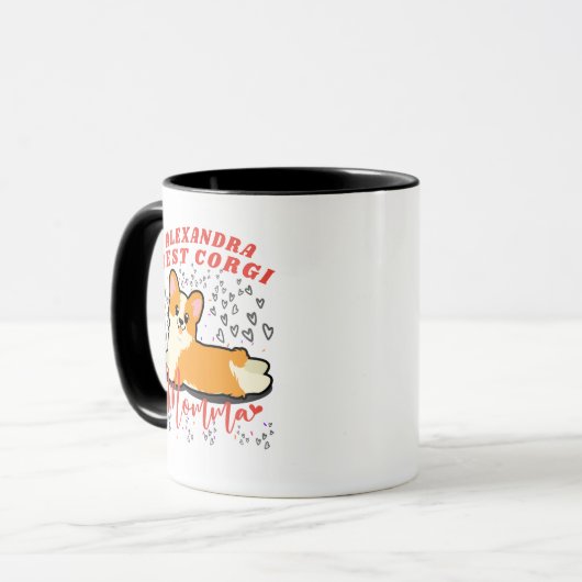 Funny Best Corgi Momma mit Grafikherzen Tasse (Vorderseite Links)