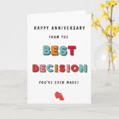 Funny Best Decision Your Life Anniversary Karte (Gelbe Blume)