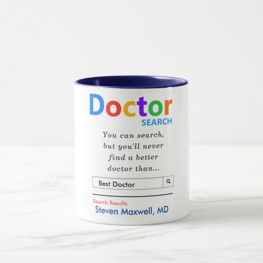 Funny Best Doctor Search Danke Tasse (Zentrum)