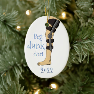 Funny Best dunk jemals! Basketball Knee Brace Keramik Ornament